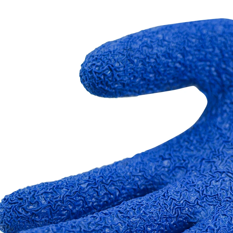 10 Gauge 5 Threads 21yards Wrinkle Cotton&Polyester Knitted  Latex Coated Construction Work Gloves Hand Glove