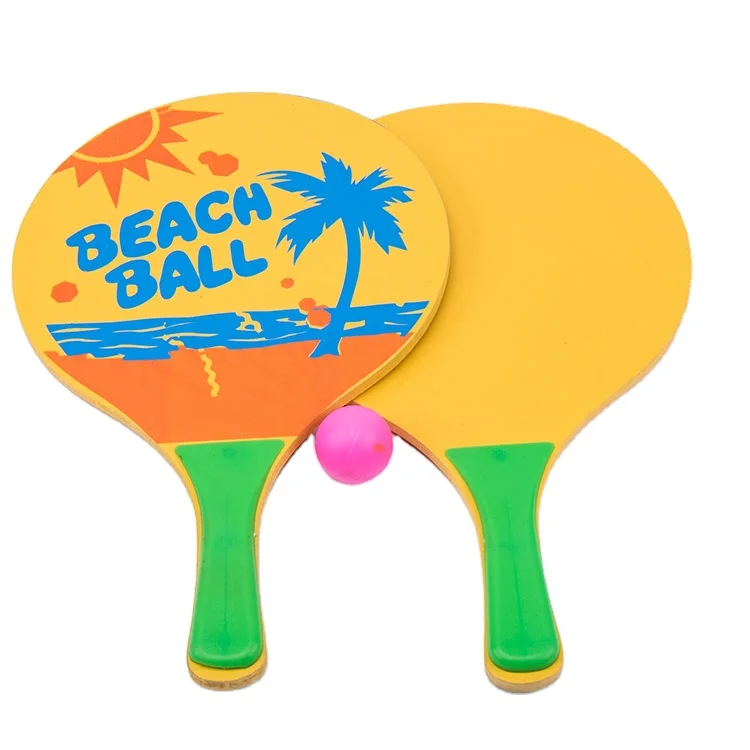 custom logo printing kids wooden new professional inflatable beach ball racket