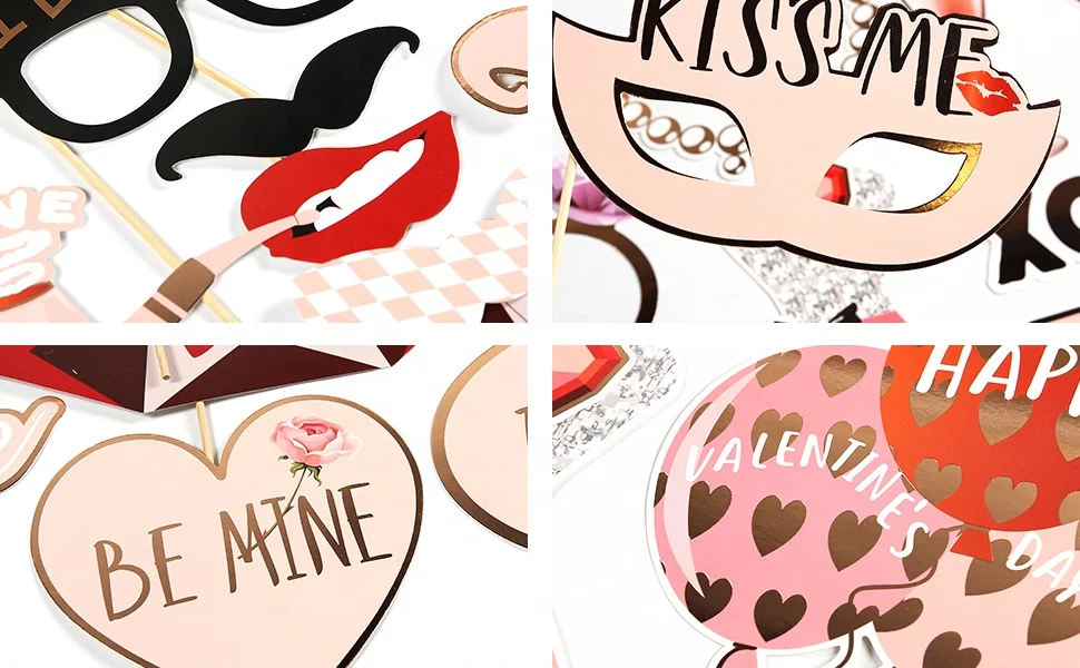 28 шт., реквизит для фотобудки на День святого Валентина