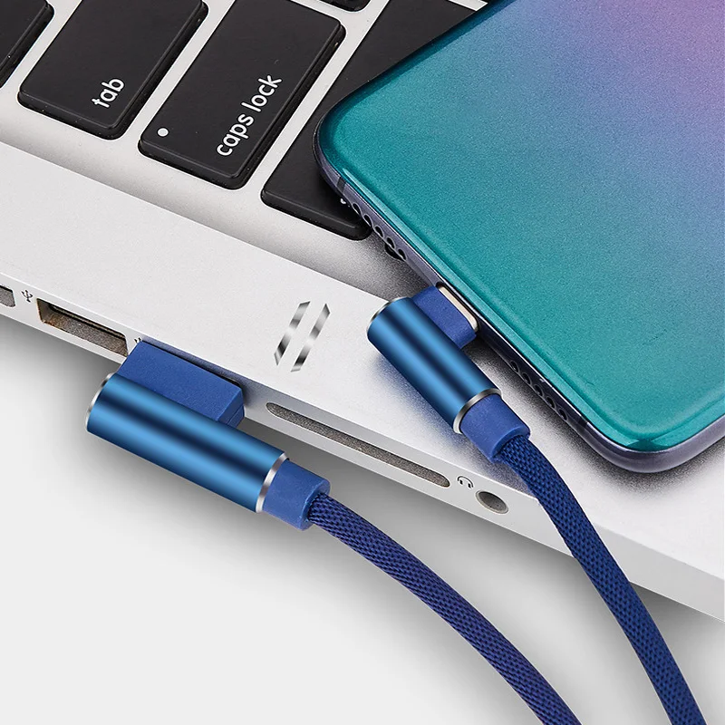 25cm USB to Type C Short Charging Cable Elbow 90 Degree USB C Micro USB Cable 2.4A Fast Charging Cord For Samsung for Huawei