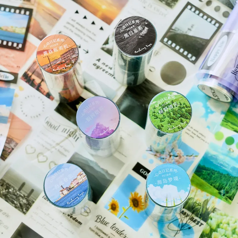 3M/Roll PET tape Heartwarming diary series ins wind literary landscape handbook DIY decorative stickers