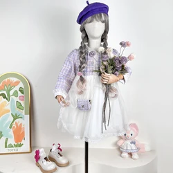Wholesale Kids Elegant Prom Dresses High Quality Girl Evening Dresses 2022 Long Sleeves Custom Logo Dresses for Kids Girls