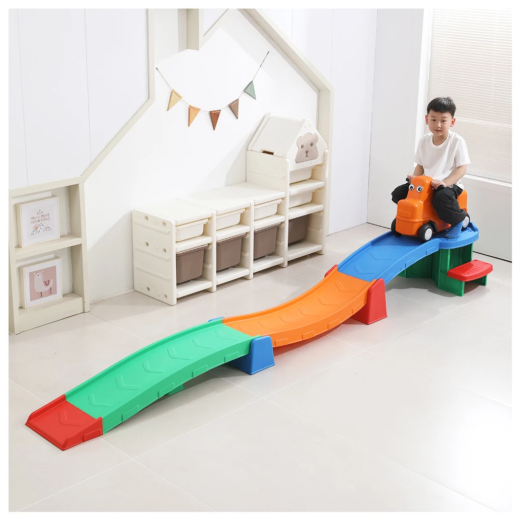 Wholesale Only Kids Car Ride on with Ramp Toddler Toy Car Coaster Slide Plastic Slide Track Toy Up & Down Roller Coaster