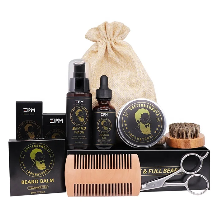 Isner Mile or ZPM brand Beard Balm Wax And Wooden Brush Beard Growth Grooming Kit For Beard Sharper
