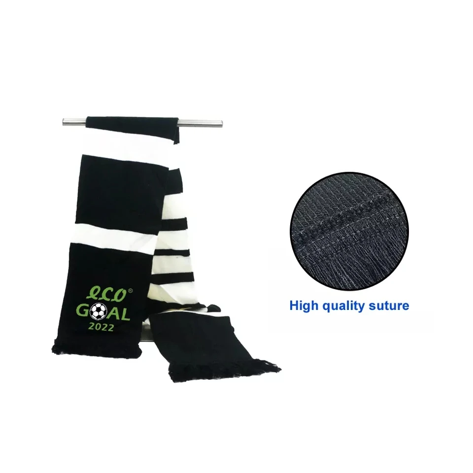 2022  GRS certified rpet scarf recycled polyester eco friendly football fan scarf soccer fan gift