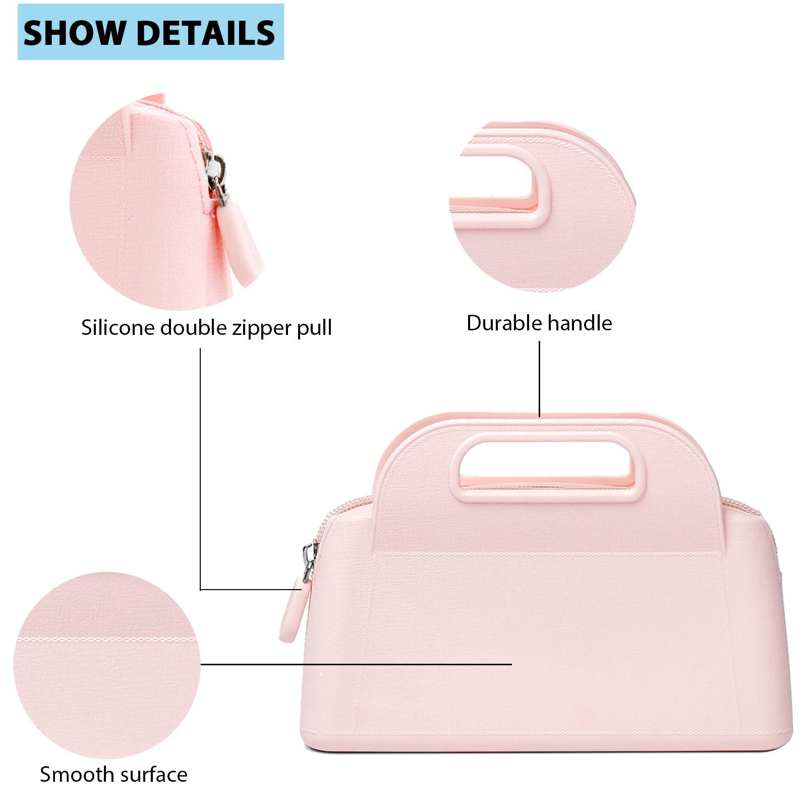 Fashionable Candy Colored Mini Silicone Bag Waterproof Handbag Wallet Handbag Cosmetic Bag Makeup Kit Organizer