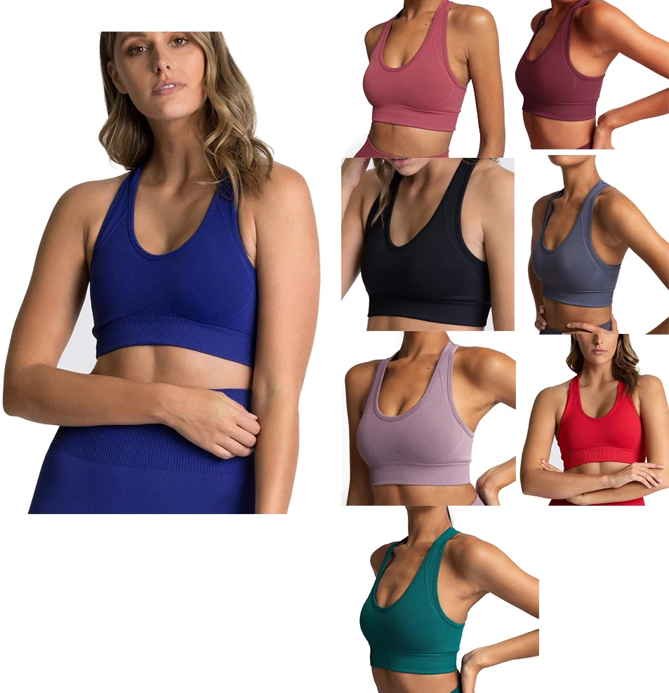 Wholesale Custom Super Soft Breathable Gather Stereotypes Thin Cup Bras Women Sport Yoga Bra Top