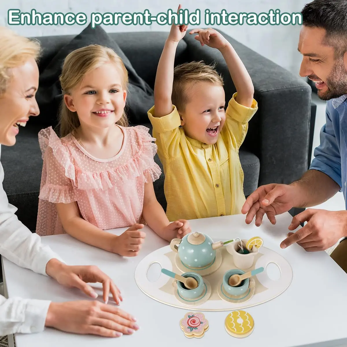 Wood Tea Establish, Kid Duty Play Educational Toys long lasting and also wear-resistant Wood Interactive Simulation Teacup