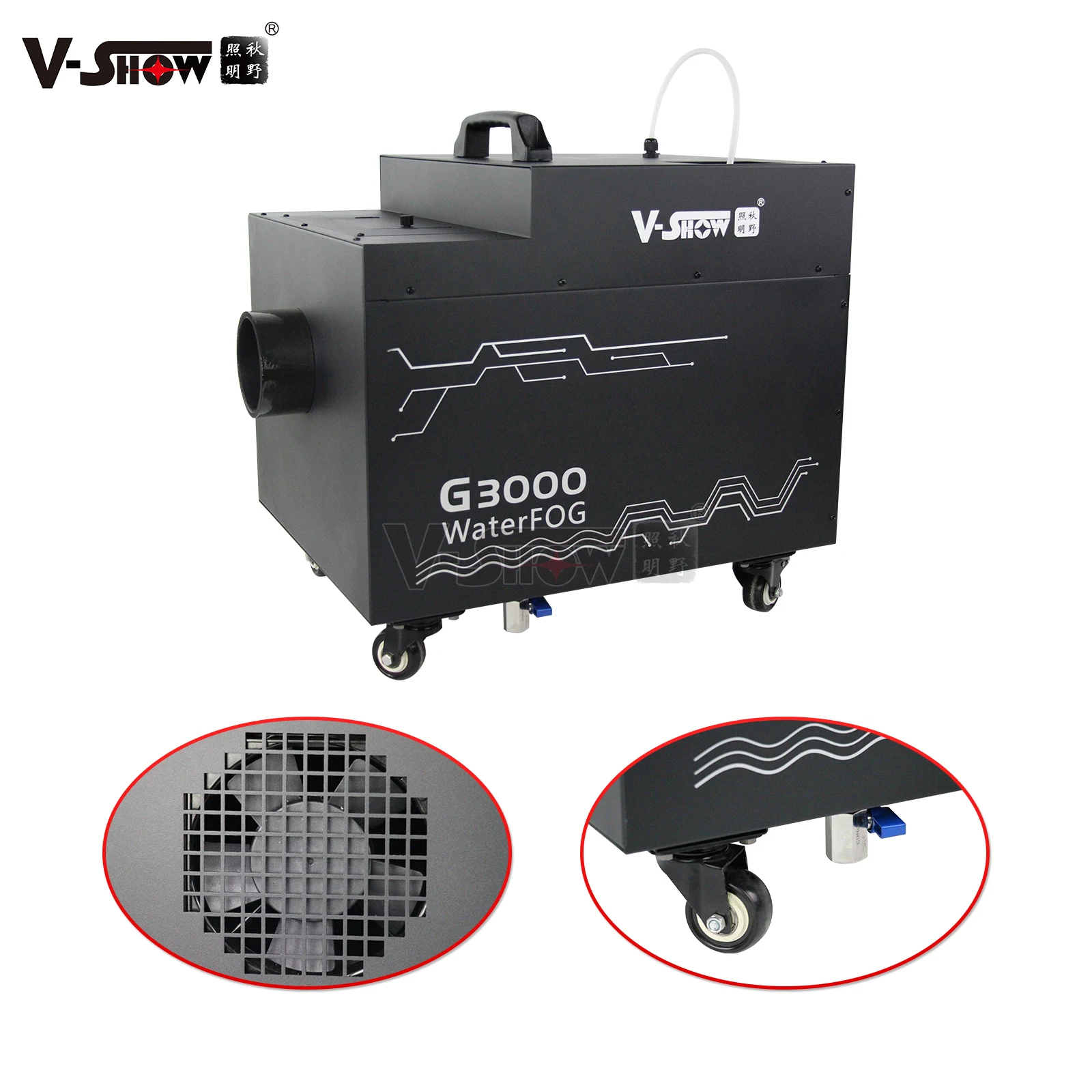 VSHOW G3000 3000W MINI Dj Disco Water Fog Machine DMX Wireless Remote Control Smoke Haze Low Lying Thermal Fogging Machine