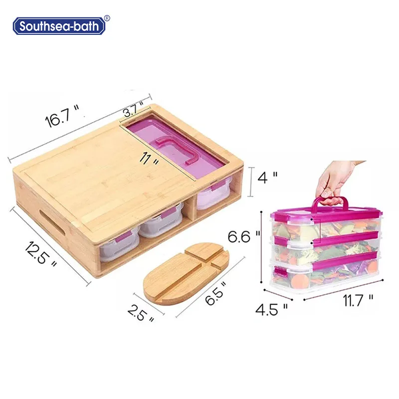 Custom kitchen bamboo and wooden cheese chopping block cutting board