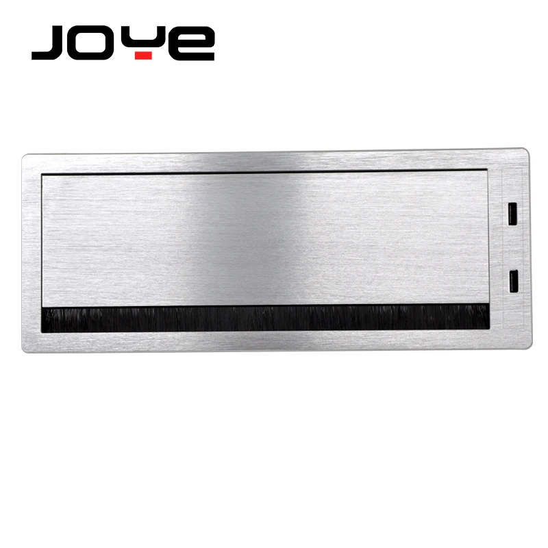 Computer Office Desk Full Aluminum Soft Closing Wire Hole Cover Desk Cable Grommet With Buffer