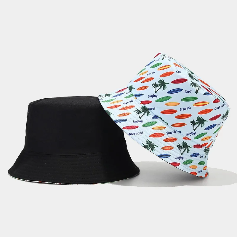 Wholesale Unisex Beach Summer Bucket Hats Customized logo Surfing printed Sport Outdoor Casual hat