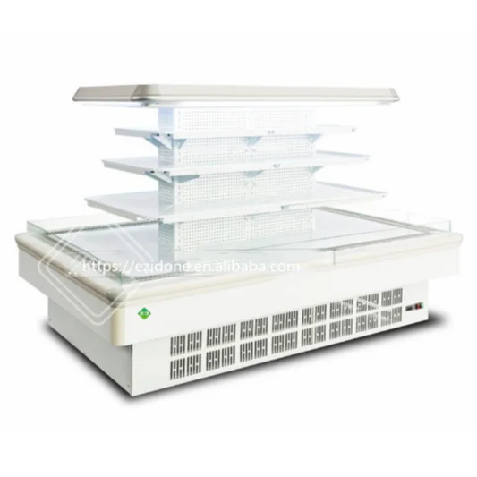 
Customized New Supermarket Refrigeration Round Island Cabinet Seafood Fresh Meat Shrimp Island Freezer Refrigerator 
