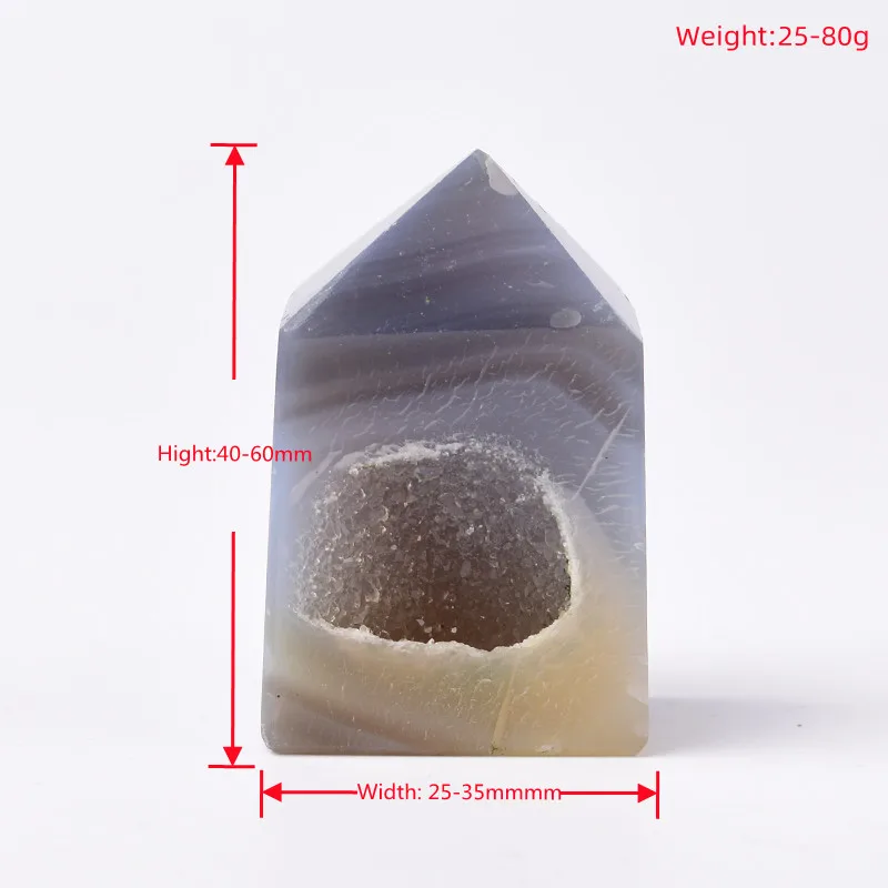 Natural Crystal Agate Polished Square Crystal Point Agate Geode Crystal Tower
