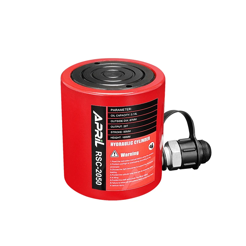 20 Ton Short Type Hydraulic Cylinder RSC-2050 Hydraulic Jack Stroke 50mm Need to be Used with Hydraulic Pumps