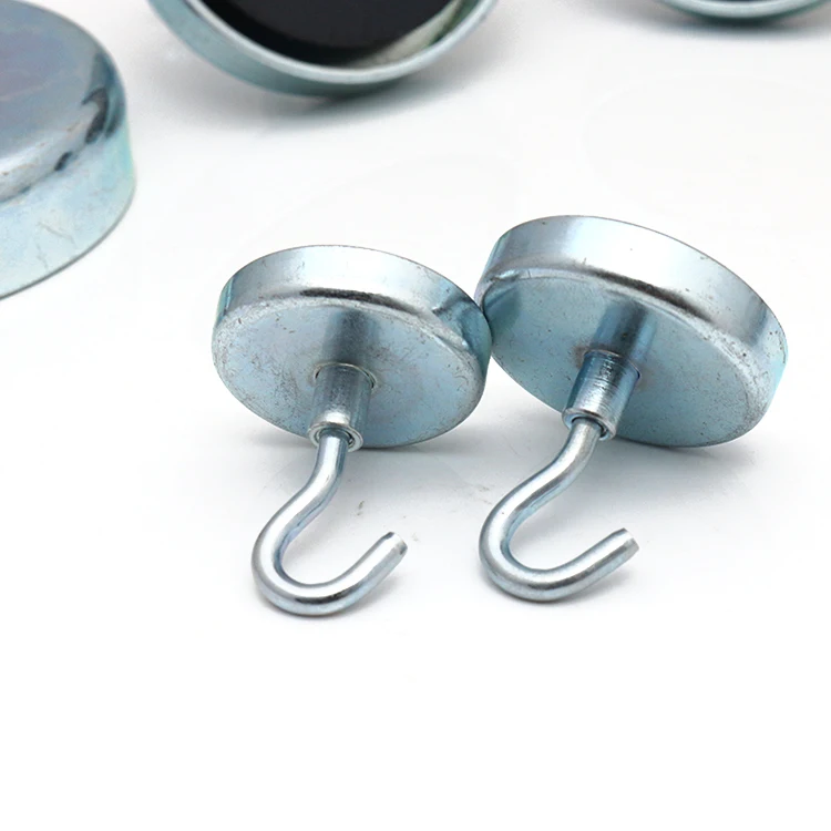 Ferrite Round Base Pot Magnet Fastener Ferrite Magnetic Hook Wholesale Custom Ceramic Permanent Pot / Cup Shape