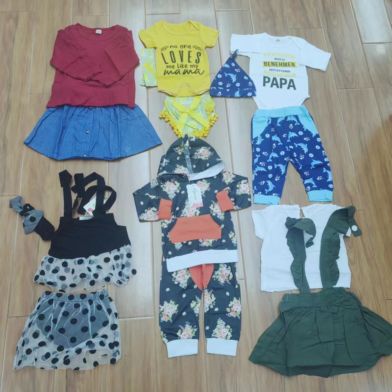 Newborn Baby tenor clothing sets baby Summer Short Sleeve Tops Boys Girls Outfits 2 Pieces overstock assorted leftover surplus