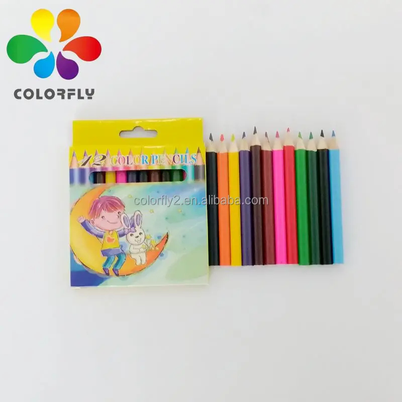 Mini Wood Colored Pencils 12 Colors School Colored Pencils For Kids