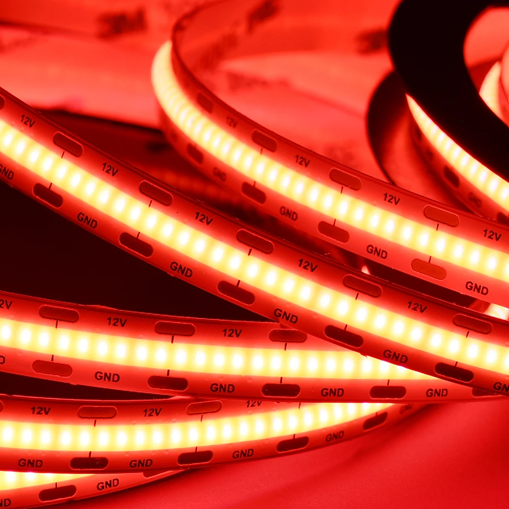 Trending New Products DC12V 24V Red LED Light Strip Flex PCB Cuttable COB LED Strip Ambience Decorative Lighting