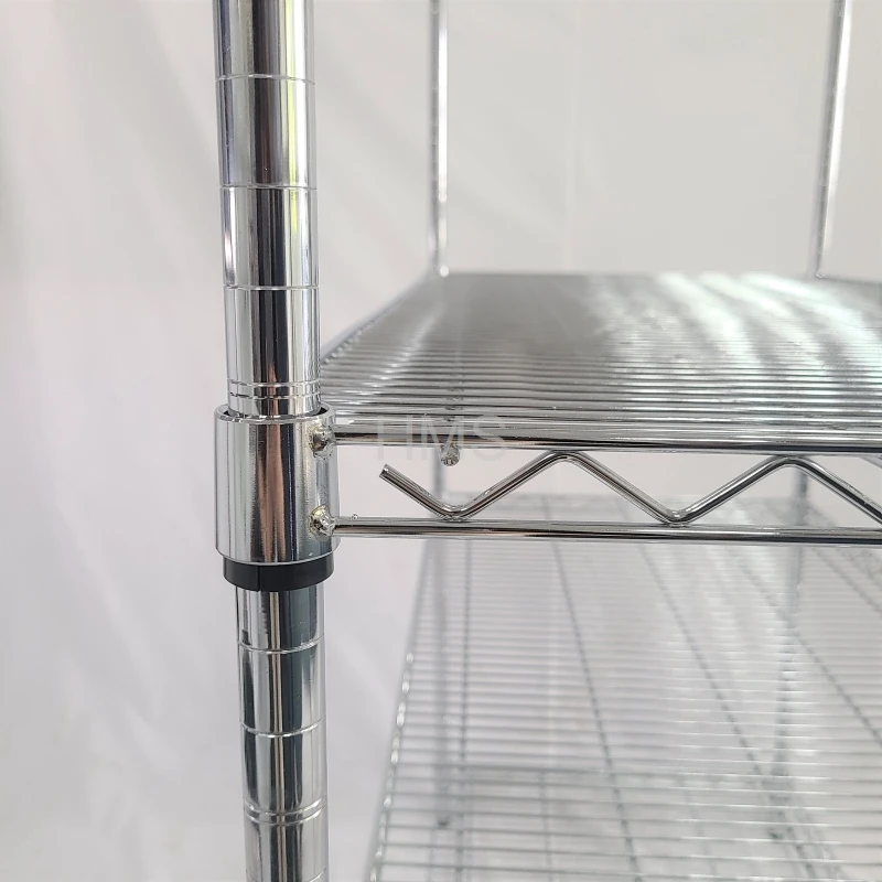 Multilayer Layers Wire Shelving Chrome Wire Shelves Durable Metal Shelving Racks