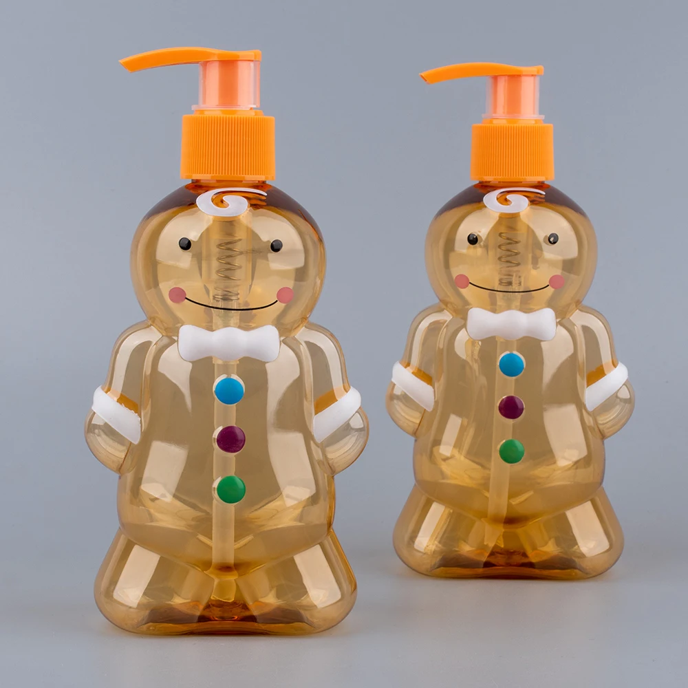 Новый дизайн Odm & Oem сложной формы бутылки 310 мл ПЭТ Baby Doll Bear мультяшный насос для детей шампунь и Кондиционер бутылки