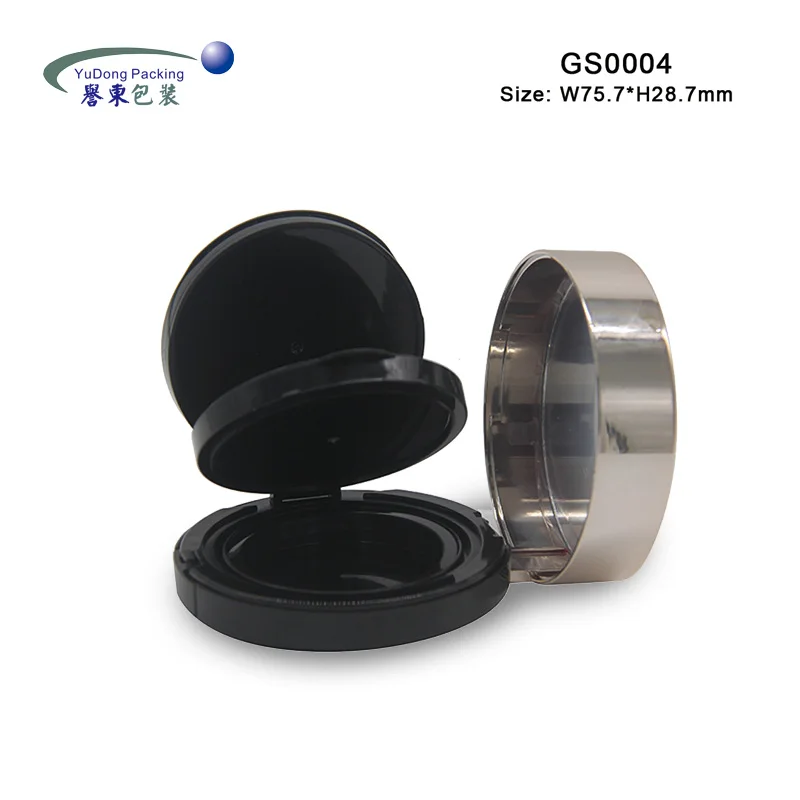 Double layer Air Cushion Case Round Cream Foundation Compact Case with Mirror and Powder Puff Layer Container