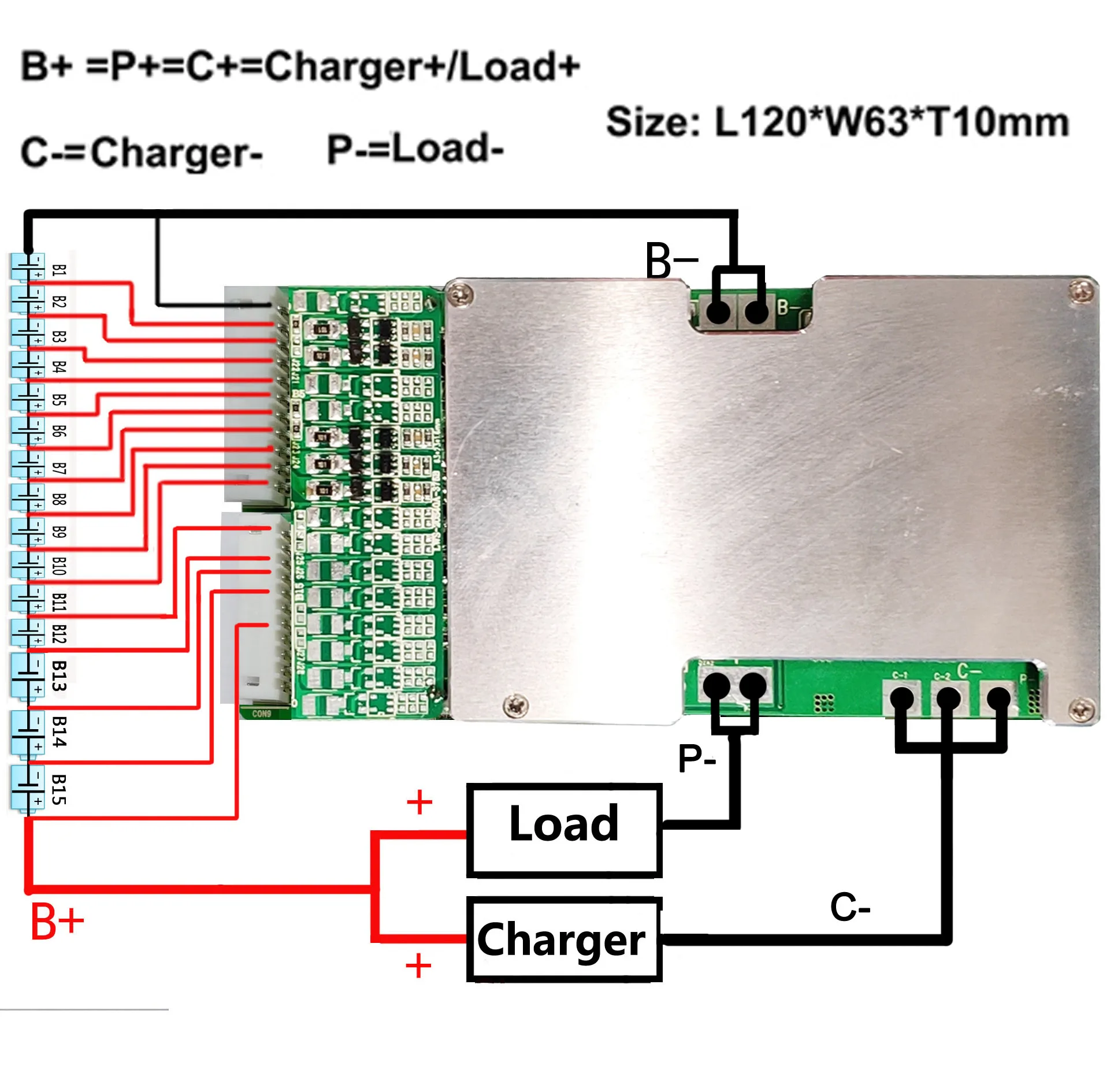 LWS 13s 48V 30A/40A/50A Lithium Battery Protection Board For Electric Vehicle E-Bike BMS