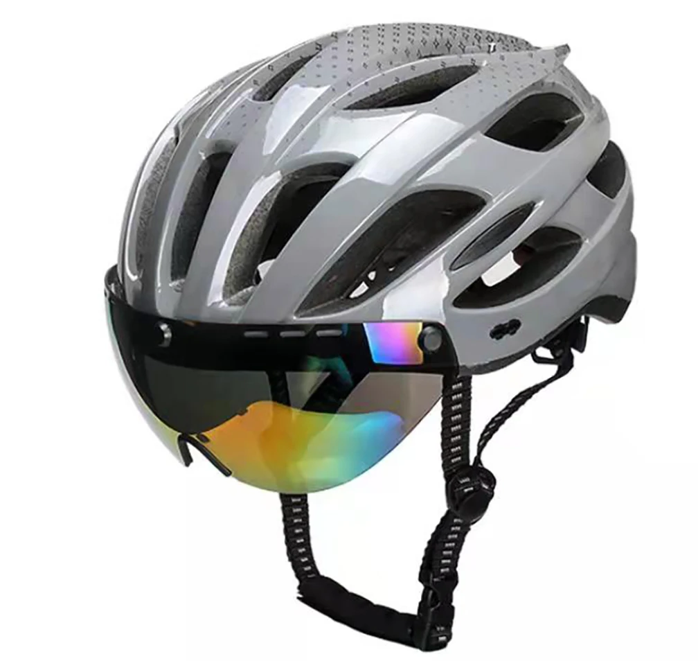 In mold helmet with glasses bicycle helmet popular PC+EPS cheaper adult helmet CE Certificate