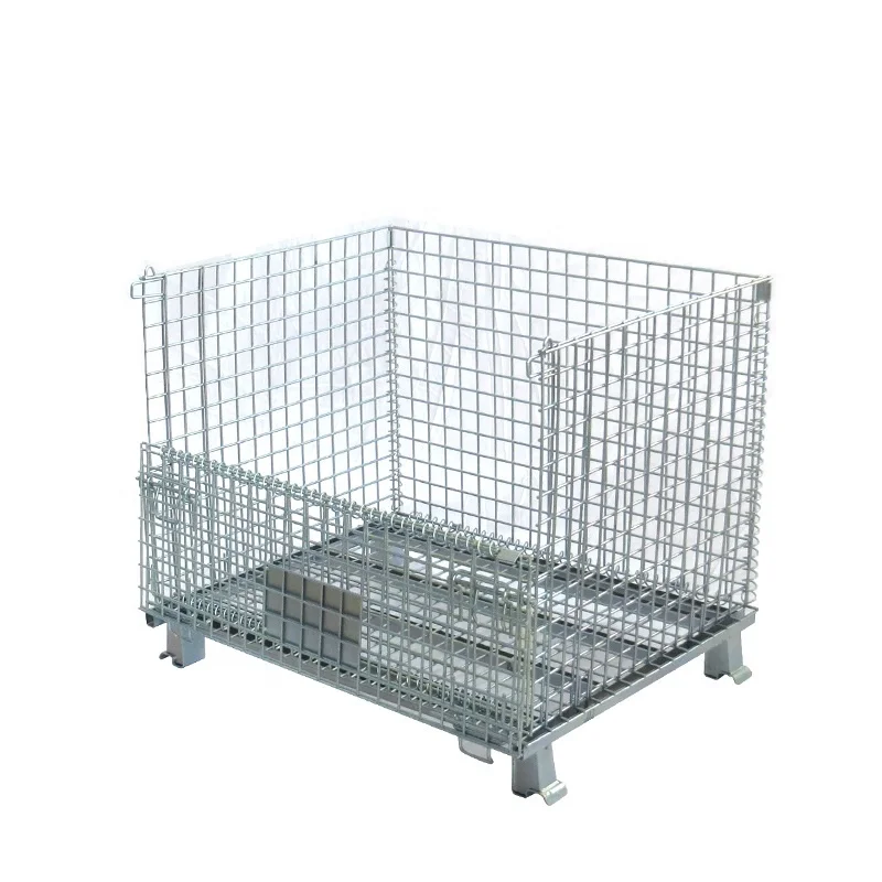 Warehouse Goods Storage Mesh Pallet Cage Heavy Duty Steel Wire Mesh Container Cage