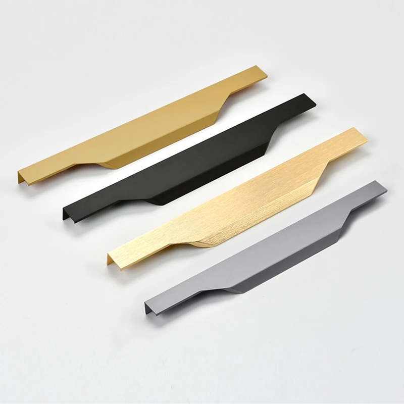 Cabinet Door edge Handle Wardrobe Custom Handle Cabinet Aluminum Modern Kitchen Cabinets Accessories Kitchen Drawer Pulls