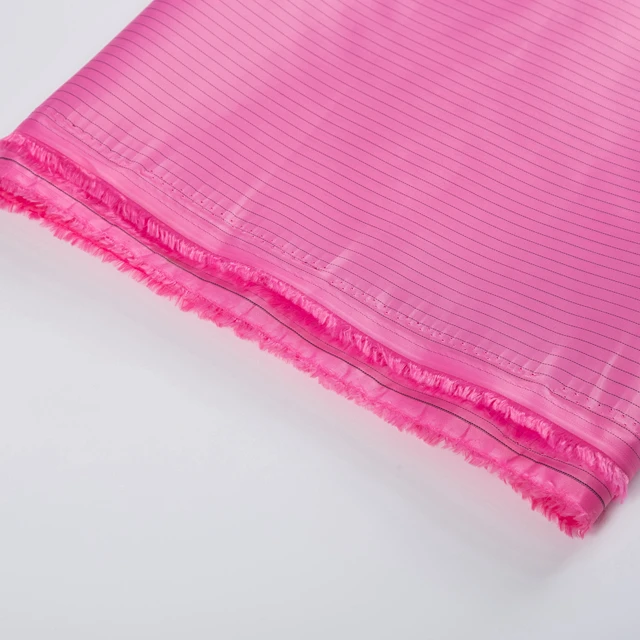 Antistatic esd safe conductive cleanroom polyester clothing fabric