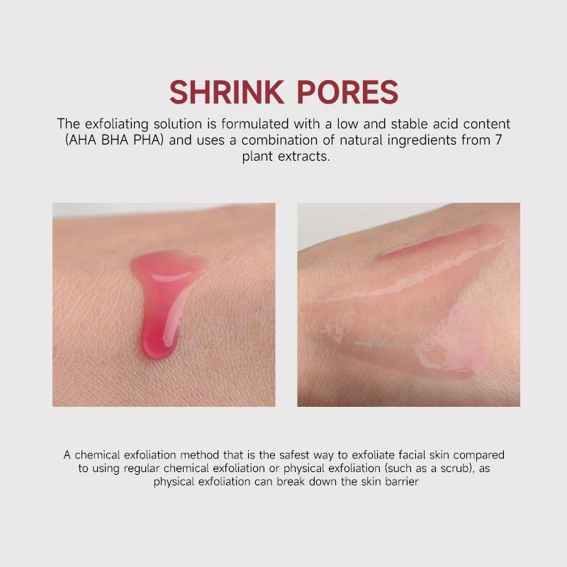Private Label OEM Skin Peeling Solution Products For Face Exfoliation Dead Skin Black Heads Shrink Pores Facial Serum