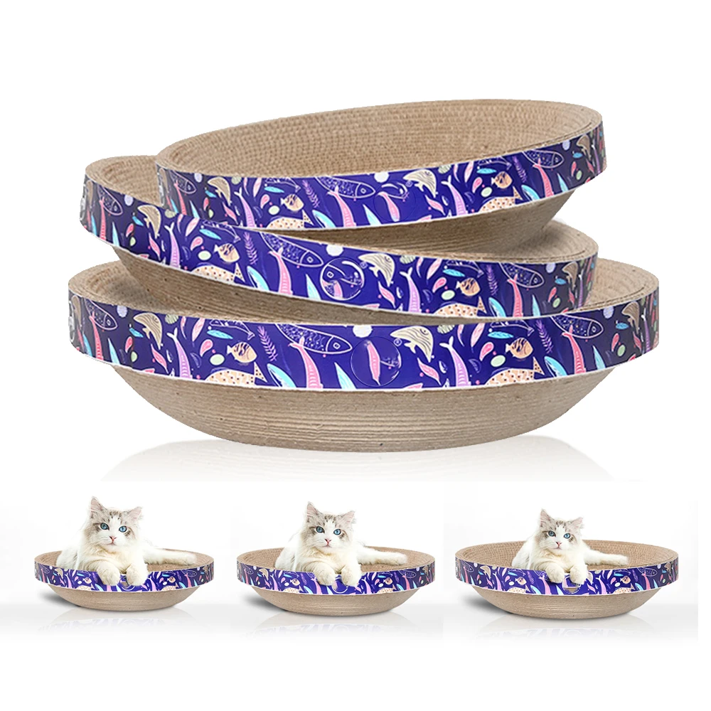 Wholesale Multi Shape Corrugated Paper Cat Scratch Pad Durable Cat Scratching Cardboard Cat Toy Scratcher