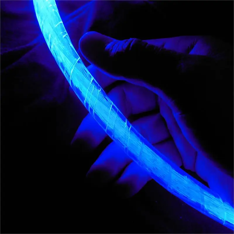 Супер яркий многожильный боковой светящийся волоконно-оптический кабель с прозрачной полиуретановой оболочкой для украшения освещения по периметру бассейна