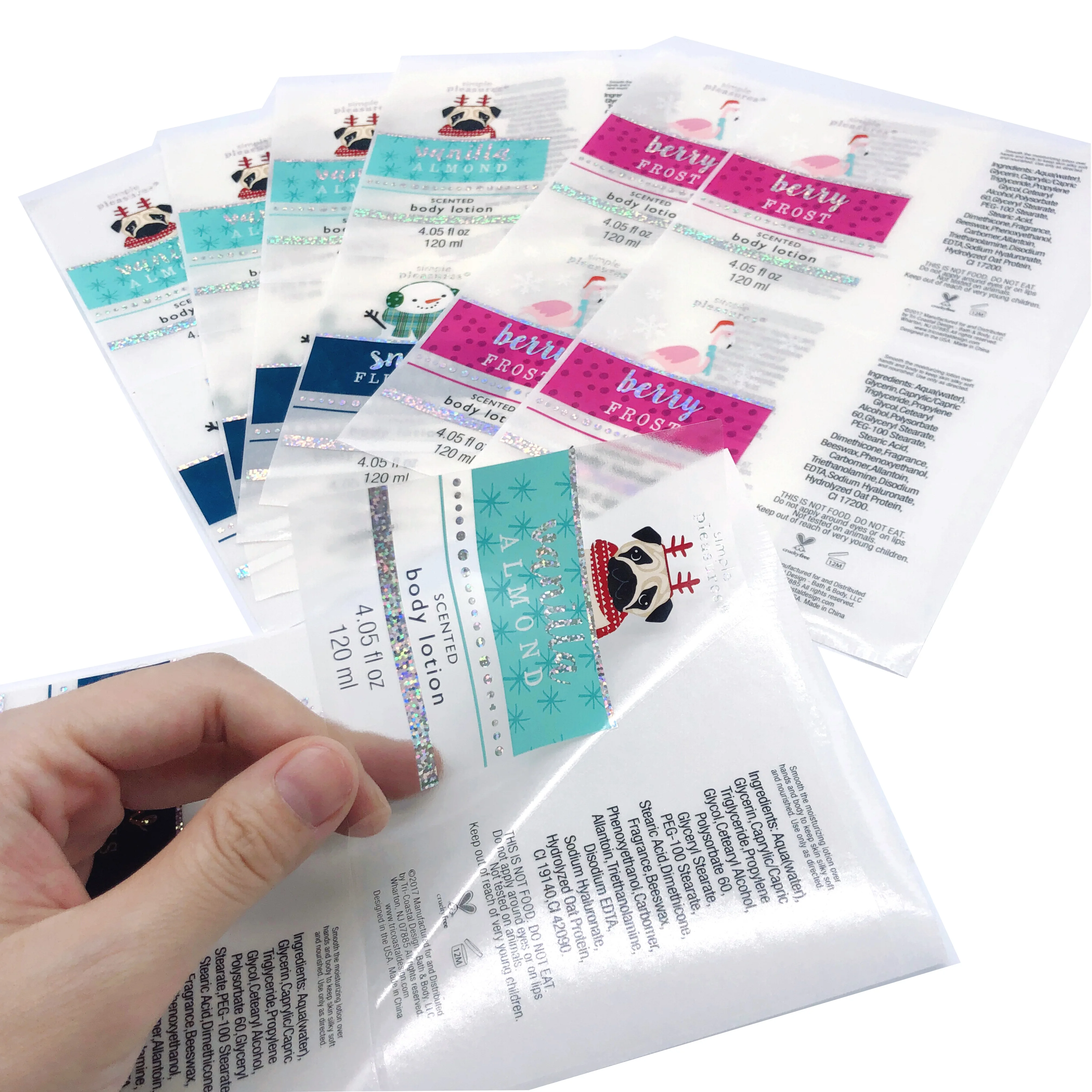 Best selling Self adhesive custom printed clear hot stamping roll sticker transparent label food label sticker for packaging