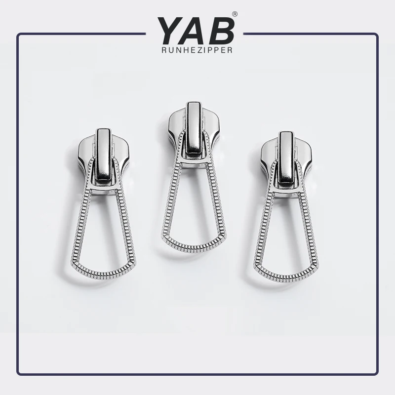 YAB High Grade Bag Hardware Metal Made Zipper Puller Custom Engraved Logo Metal Zipper Pull