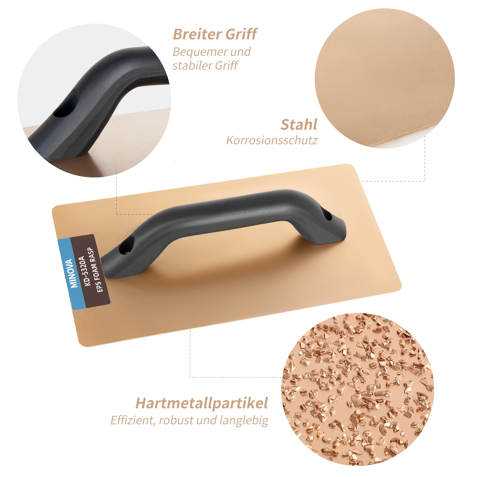 MINOVA Professional 355x200mm Eifs Stucco Rasp Tungsten Carbide Saw Rasp for Efficient Surface Finishing