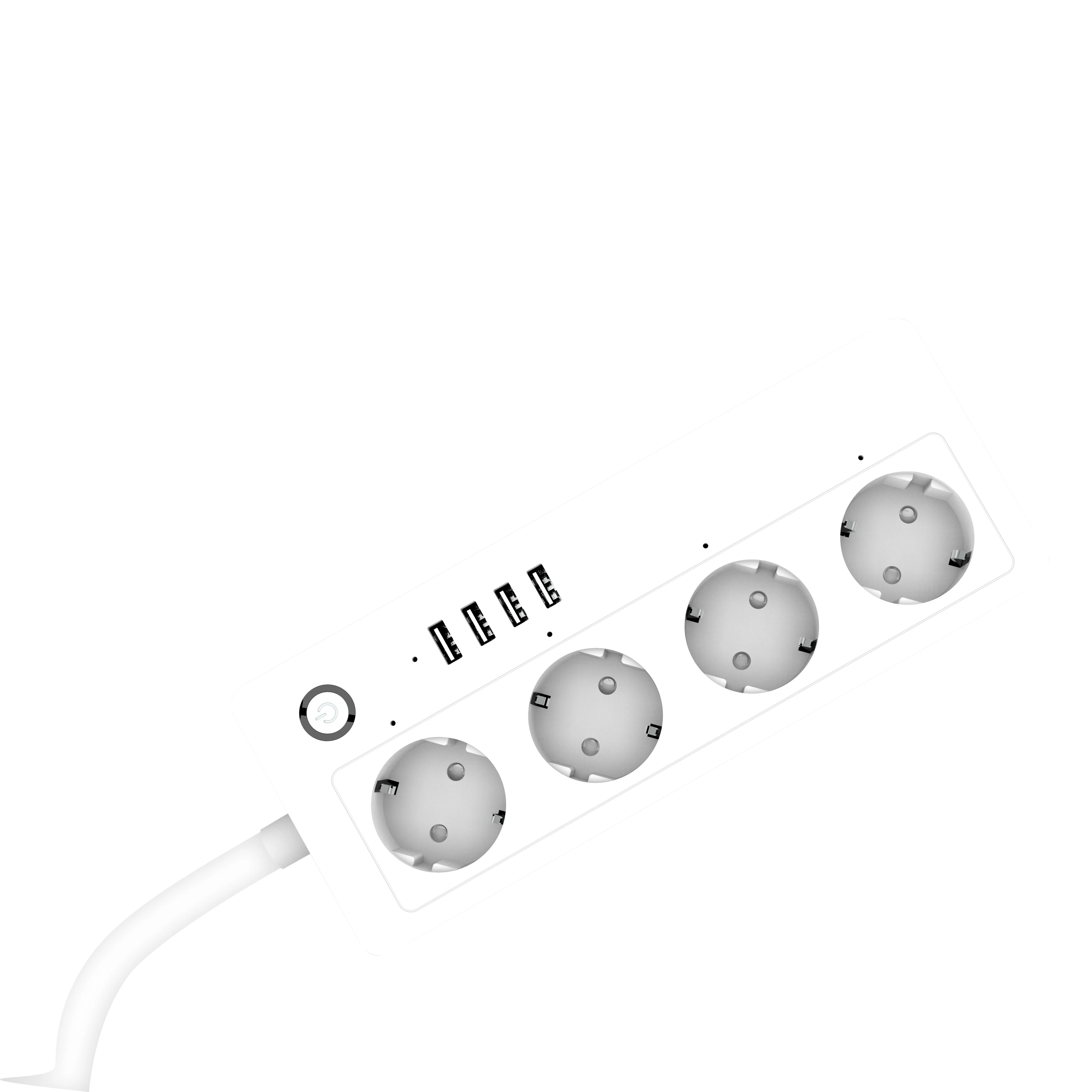 Tuya Wifi Wireless Remote Control Smart Power Strip EU Standard with Surge Protector App Monitor with USB Ports