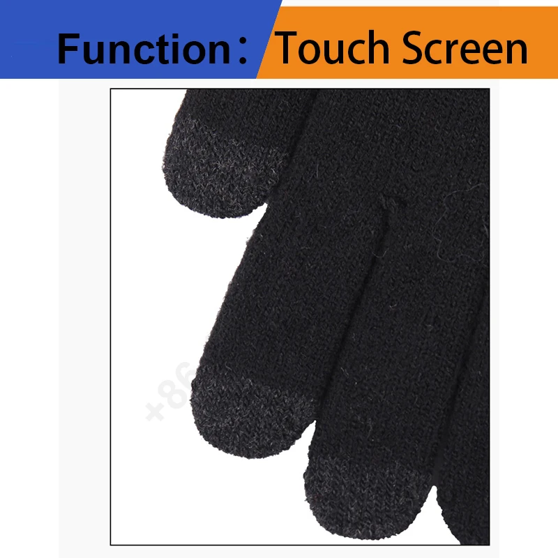 New Style Smartphone Touch Screen Gloves Winter Acrylic Gloves Unisex Cashmere Brushed Knitted Plan Single Color Gloves