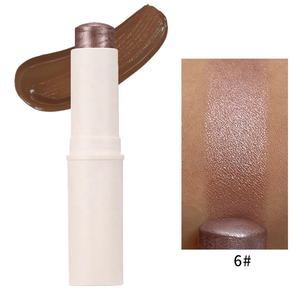 OEM Logo Multifunction Highlighter Contour Stick lip balm Simple Plastic Tube Custom Moisturizing Non Smudging Face Makeup Stick