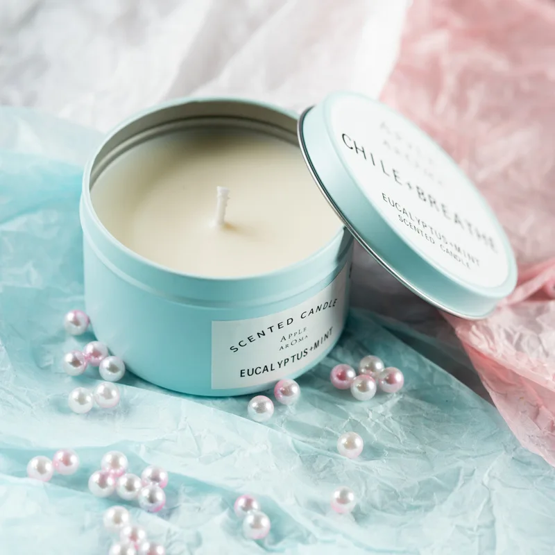 scented candle luxury custom tin soy wax personalized candles perfumed candle