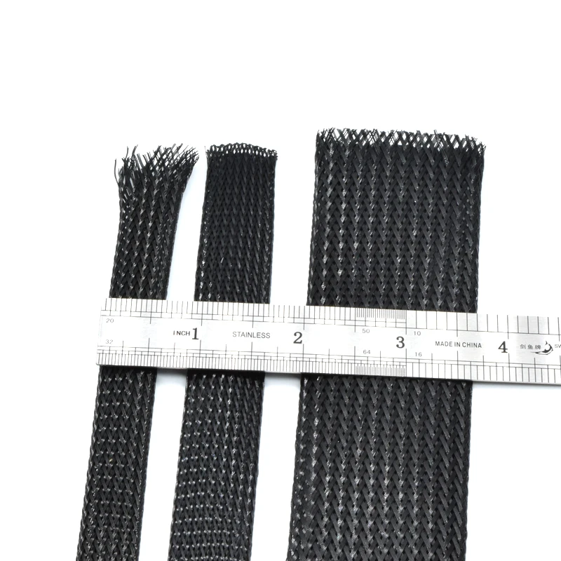 PET Expandable Sleeving for Electrical Cable Management Wire Protecting braided textile accessories 25mm jacquard webbing