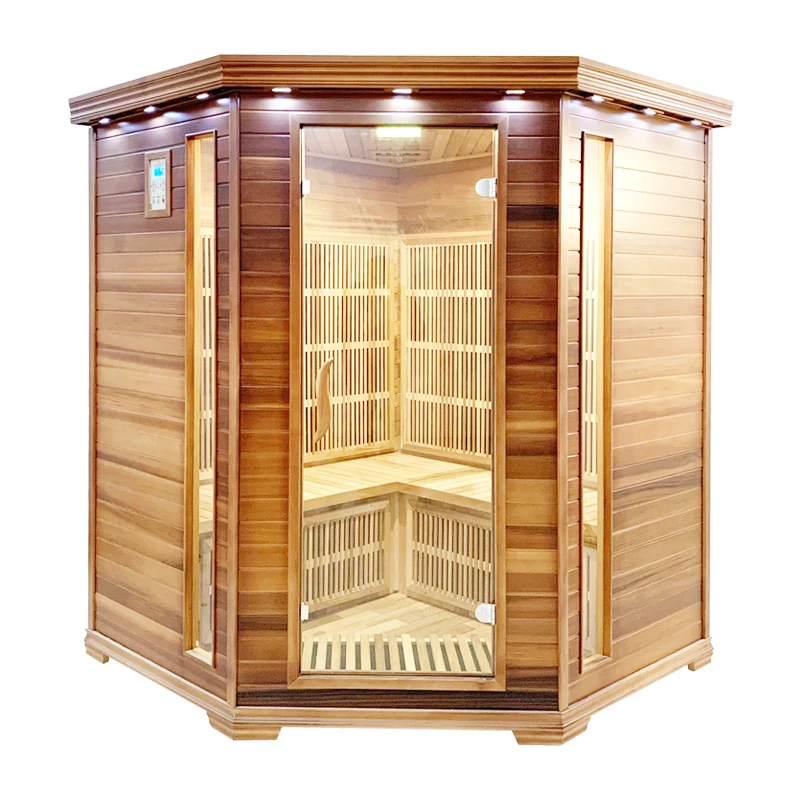 Прямая Продажа с фабрики оптовая продажа hemlock cedar 3 человека Крытый уголок для дома Дальняя инфракрасная карбоновая панель сауна