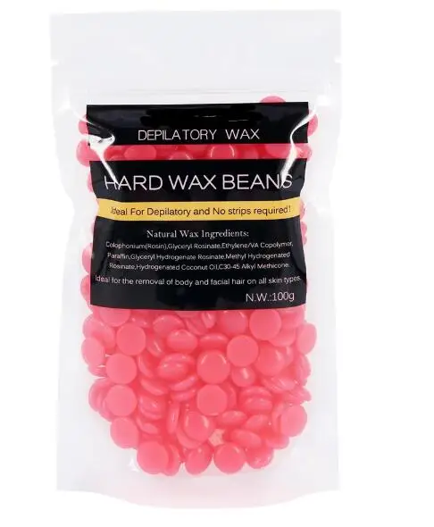 250g Hard Wax Beans Rose Pink Flavor Paper Depilatory Wax Waxing Pellet Body Beauty Bikini Arm Pit Leg Hair Removal Epilation