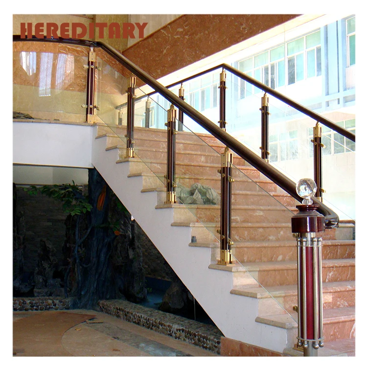 Glass handrail railing and high quality aluminum indoor stair railings price