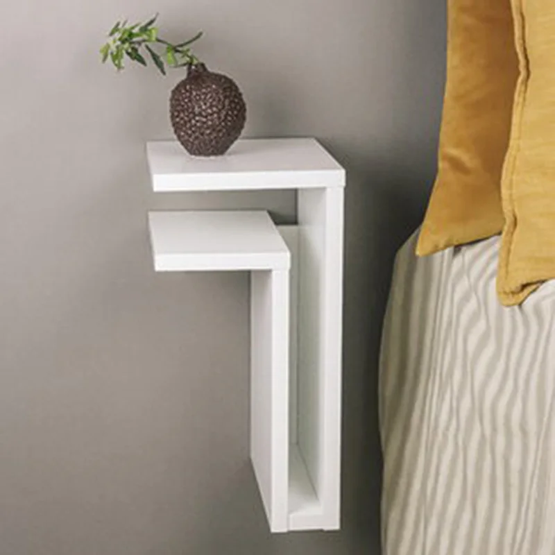 Wall Mounted Floating Bedside Table Small Nightstand Shelf for Books Phone and Cup