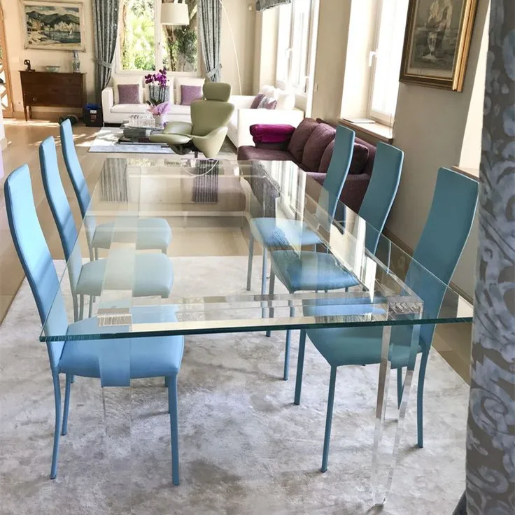 style modern factory custom simply living room round shape clear folding coffee acrylic dining table