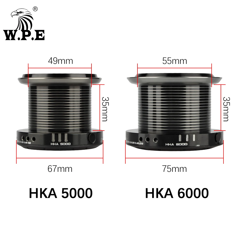 W.P.E HKA 5000/6000 Spinning Reel 4.1:1 7+1BBs Front and Rear Drag System Max Drag Power 14.5KG Carp Fishing Tackle