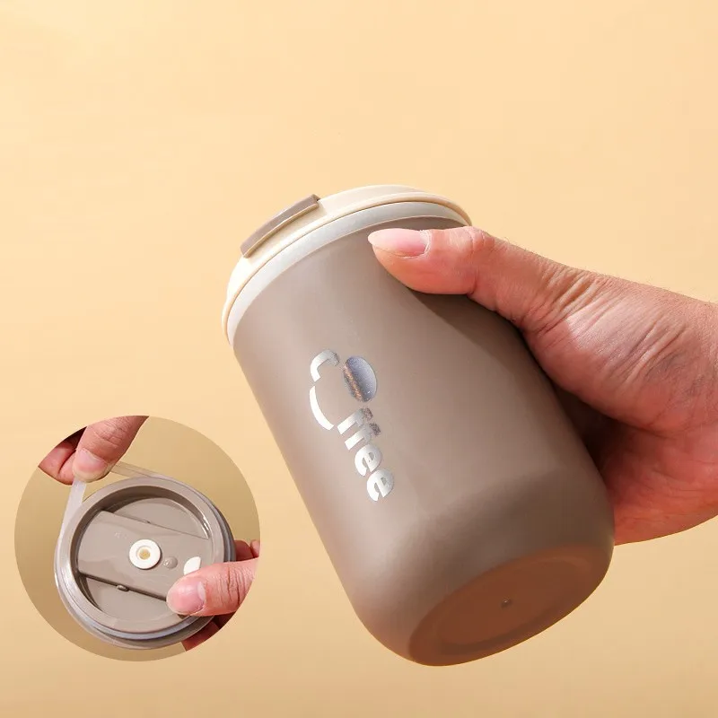 Hot sale custom 500ml insulated coffee mug double stainless steel travel beverage tumbler coffee wine cup mug with straw