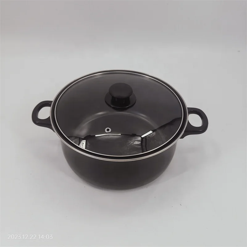 7-Piece Classic Design Carbon Steel Cookware Set Including 0.8mm 16cm 18cm Sauce Pan 24cm Casserole Non-Stick Saute Pan